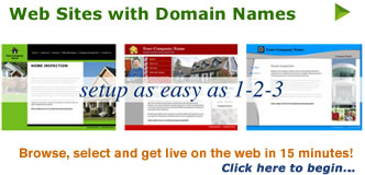 Websites with domain names - Browse, select and get live on the web in 15 minutes! Click to see how...
