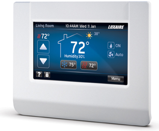 Acclimate zoning Communicating Control from Luxaire provides up to six zones of temperature and humidity control.